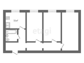 3-комн., 59.8 м², 4/5 этаж