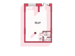 Офис, 55.69 м², 1/12 этаж